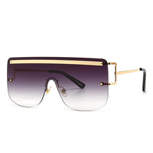 Load image into Gallery viewer, 46589 Oversized Rimless One Lens Sunglasses Men Women Shades UV400 Vintage Glasses