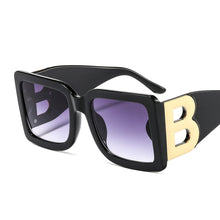 Load image into Gallery viewer, 46598D Oversized The Letter B Square  Sunglasses Men Women Shades UV400 Vintage Glasses