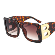 Load image into Gallery viewer, 46598D Oversized The Letter B Square  Sunglasses Men Women Shades UV400 Vintage Glasses
