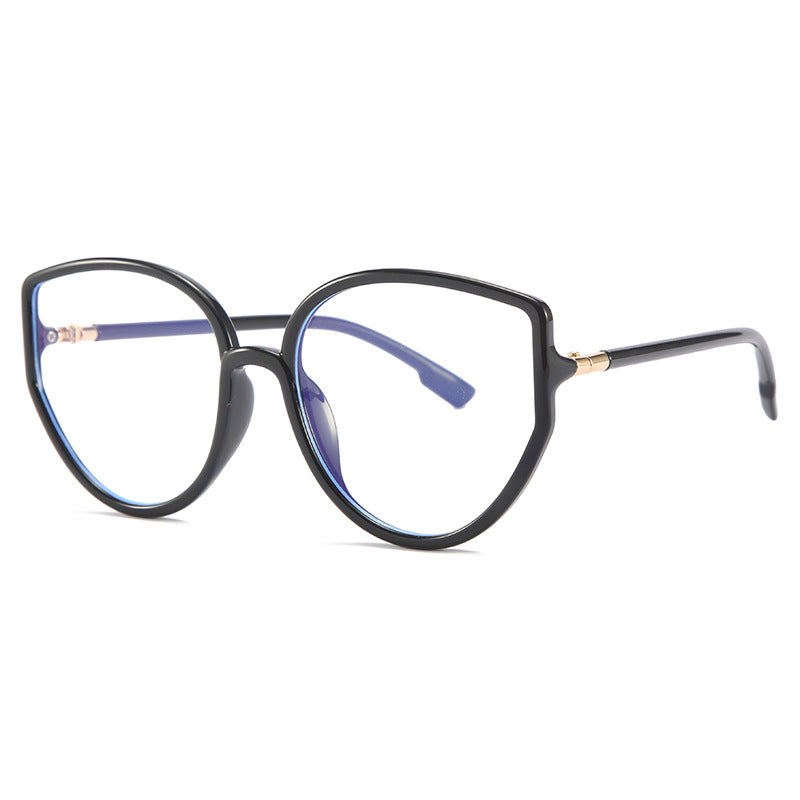 46601 TR90 Oversized Cat Eye Anti Blue Glasses Frames Men Women Optical Computer Glasses