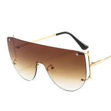 Load image into Gallery viewer, 46623 Oversized Rimless Goggle Sunglasses Men Women Shades UV400 Vintage Glasses