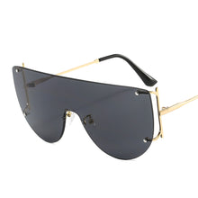 Load image into Gallery viewer, 46623 Oversized Rimless Goggle Sunglasses Men Women Shades UV400 Vintage Glasses
