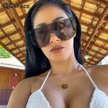 Load image into Gallery viewer, 46623 Oversized Rimless Goggle Sunglasses Men Women Shades UV400 Vintage Glasses