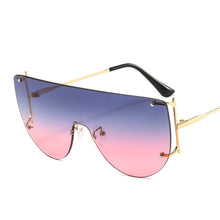 Load image into Gallery viewer, 46623 Oversized Rimless Goggle Sunglasses Men Women Shades UV400 Vintage Glasses