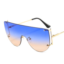 Load image into Gallery viewer, 46623 Oversized Rimless Goggle Sunglasses Men Women Shades UV400 Vintage Glasses
