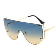 Load image into Gallery viewer, 46623 Oversized Rimless Goggle Sunglasses Men Women Shades UV400 Vintage Glasses