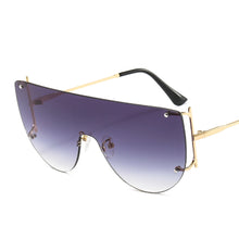 Load image into Gallery viewer, 46623 Oversized Rimless Goggle Sunglasses Men Women Shades UV400 Vintage Glasses