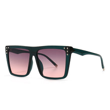 Load image into Gallery viewer, 46635 Oversized Square Rivet Sunglasses Men Women Shades UV400 Vintage Glasses