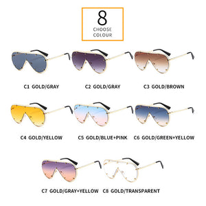 46640 Oversized One Lens  Men Women Goggle Sunglasses Shades UV400 Vintage Glasses