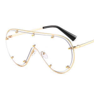 46640 Oversized One Lens  Men Women Goggle Sunglasses Shades UV400 Vintage Glasses