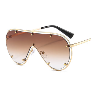46640 Oversized One Lens  Men Women Goggle Sunglasses Shades UV400 Vintage Glasses