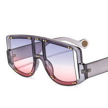 Load image into Gallery viewer, 46681 Oversized One Lens Rivet Punk Sunglasses Men Women Shades UV400 Vintage Glasses
