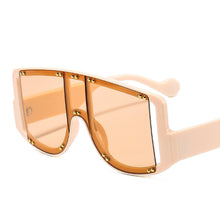 Load image into Gallery viewer, 46681 Oversized One Lens Rivet Punk Sunglasses Men Women Shades UV400 Vintage Glasses