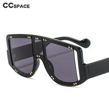 Load image into Gallery viewer, 46681 Oversized One Lens Rivet Punk Sunglasses Men Women Shades UV400 Vintage Glasses