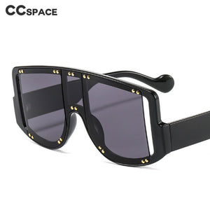 46681 Oversized One Lens Rivet Punk Sunglasses Men Women Shades UV400 Vintage Glasses