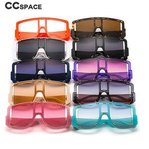 46681 Oversized One Lens Rivet Punk Sunglasses Men Women Shades UV400 Vintage Glasses