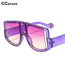 Load image into Gallery viewer, 46681 Oversized One Lens Rivet Punk Sunglasses Men Women Shades UV400 Vintage Glasses