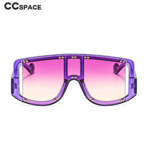 46681 Oversized One Lens Rivet Punk Sunglasses Men Women Shades UV400 Vintage Glasses