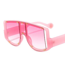 Load image into Gallery viewer, 46681 Oversized One Lens Rivet Punk Sunglasses Men Women Shades UV400 Vintage Glasses