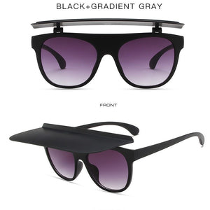 46682 Retro Flip Sun Protection Sunglasses Men Women Shades UV400 Vintage Glasses
