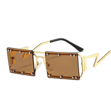 Load image into Gallery viewer, 46693 Punk Rimless Sunglasses Rivet Men Women Shades UV400 Vintage Glasses