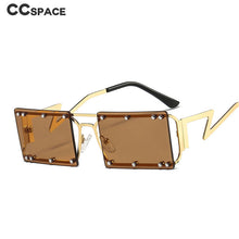 Load image into Gallery viewer, 46693 Punk Rimless Sunglasses Rivet Men Women Shades UV400 Vintage Glasses