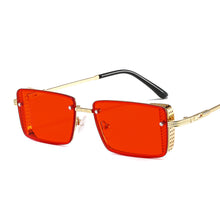 Load image into Gallery viewer, 46696 Steam Punk Metal Frame  Sunglasses Men Women Square Shades UV400 Vintage Glasses
