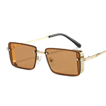 Load image into Gallery viewer, 46696 Steam Punk Metal Frame  Sunglasses Men Women Square Shades UV400 Vintage Glasses