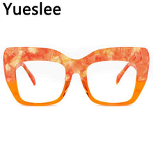 Carica l&#39;immagine nel visualizzatore di Gallery, 46728  Acetate Oversized Glasses Frame Personalized Designer Unisex Large Women Optical Computer Eyeglasses
