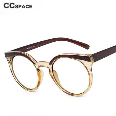 46912 Round Cat Eye Anti Blue Light Eyebrown Glasses Frames Retro Men Women Computer Eyeglasses