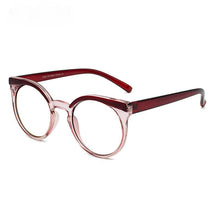 Load image into Gallery viewer, 46912 Round Cat Eye Anti Blue Light Eyebrown Glasses Frames Retro Men Women Computer Eyeglasses