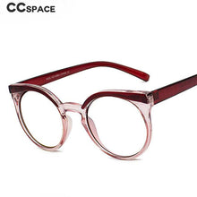 Load image into Gallery viewer, 46912 Round Cat Eye Anti Blue Light Eyebrown Glasses Frames Retro Men Women Computer Eyeglasses