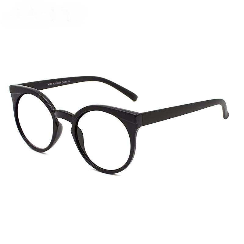 46912 Round Cat Eye Anti Blue Light Eyebrown Glasses Frames Retro Men Women Computer Eyeglasses