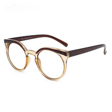 Load image into Gallery viewer, 46912 Round Cat Eye Anti Blue Light Eyebrown Glasses Frames Retro Men Women Computer Eyeglasses