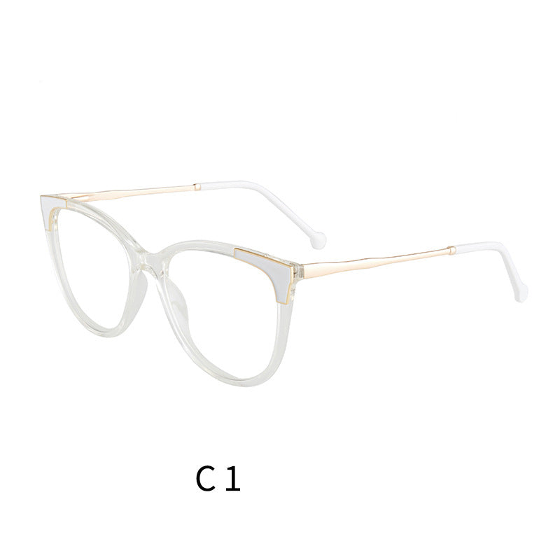 46942 Plastic Titanium Cat Eye Anti Blue Light Optical Glasses Frames Women TR90 Computer Eyeglasses