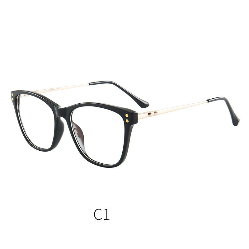 46947 Cat Eye Anti Blue Light Optical Glasses Frames Rivet Men Women TR90 Computer Eyeglasses