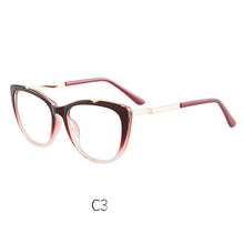 Load image into Gallery viewer, 46948 Plastic Titanium Anti Blue Light Cat Eye Women Optical Glasses Frames TR90 Computer Eyeglasses