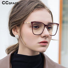 Load image into Gallery viewer, 46963 Plastic Titanium Cat Eye Anti Blue Light Optical Glasses Frames Women TR90 Computer Eyeglasses