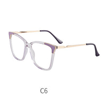 Load image into Gallery viewer, 46963 Plastic Titanium Cat Eye Anti Blue Light Optical Glasses Frames Women TR90 Computer Eyeglasses