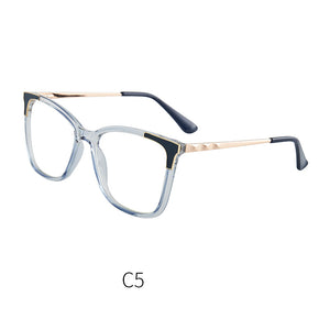46964  Cat Eye Anti Blue Light Optical Glasses Frames Women TR90 Spring Leg Computer Eyeglasses
