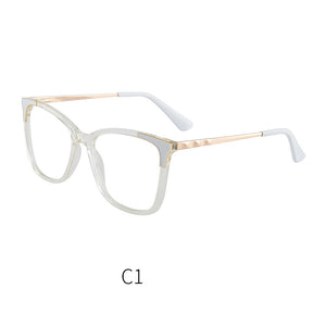 46964  Cat Eye Anti Blue Light Optical Glasses Frames Women TR90 Spring Leg Computer Eyeglasses