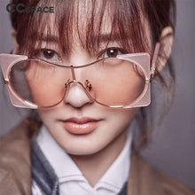 Load image into Gallery viewer, 47040 Oversized Square Sunglasses Women UV400 Vintage Glasses