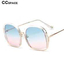 Load image into Gallery viewer, 47056 Half Frame Hollow Square Sunglasses Men Women Shades UV400 Vintage Glasses