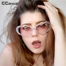 Load image into Gallery viewer, 47119  Diamond Sunglasses Women Heart-shaped Shades UV400 Vintage Glasses