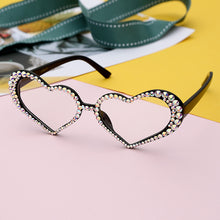 Load image into Gallery viewer, 47119  Diamond Sunglasses Women Heart-shaped Shades UV400 Vintage Glasses
