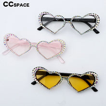 Load image into Gallery viewer, 47119  Diamond Sunglasses Women Heart-shaped Shades UV400 Vintage Glasses