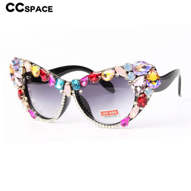 47121 Oversized Cat Eye Diamond  Sunglasses Women Uv400 Glasses