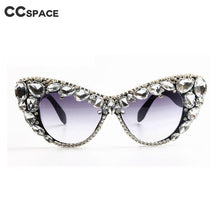 Load image into Gallery viewer, 47121 Oversized Cat Eye Diamond  Sunglasses Women Uv400 Glasses