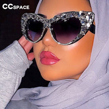 Load image into Gallery viewer, 47121 Oversized Cat Eye Diamond  Sunglasses Women Uv400 Glasses