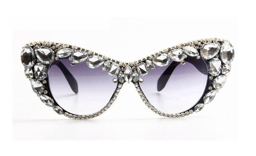 47121 Oversized Cat Eye Diamond  Sunglasses Women Uv400 Glasses
